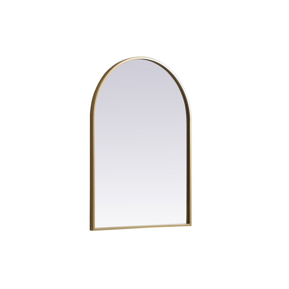 Metal Frame Arch Mirror 22x30 Inch in Brass