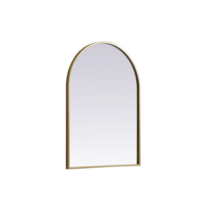 Metal Frame Arch Mirror 22x30 Inch in Brass