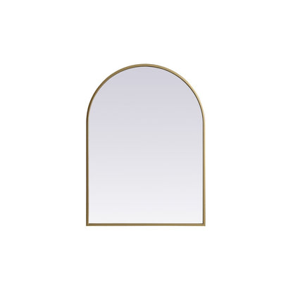 Metal Frame Arch Mirror 22x30 Inch in Brass