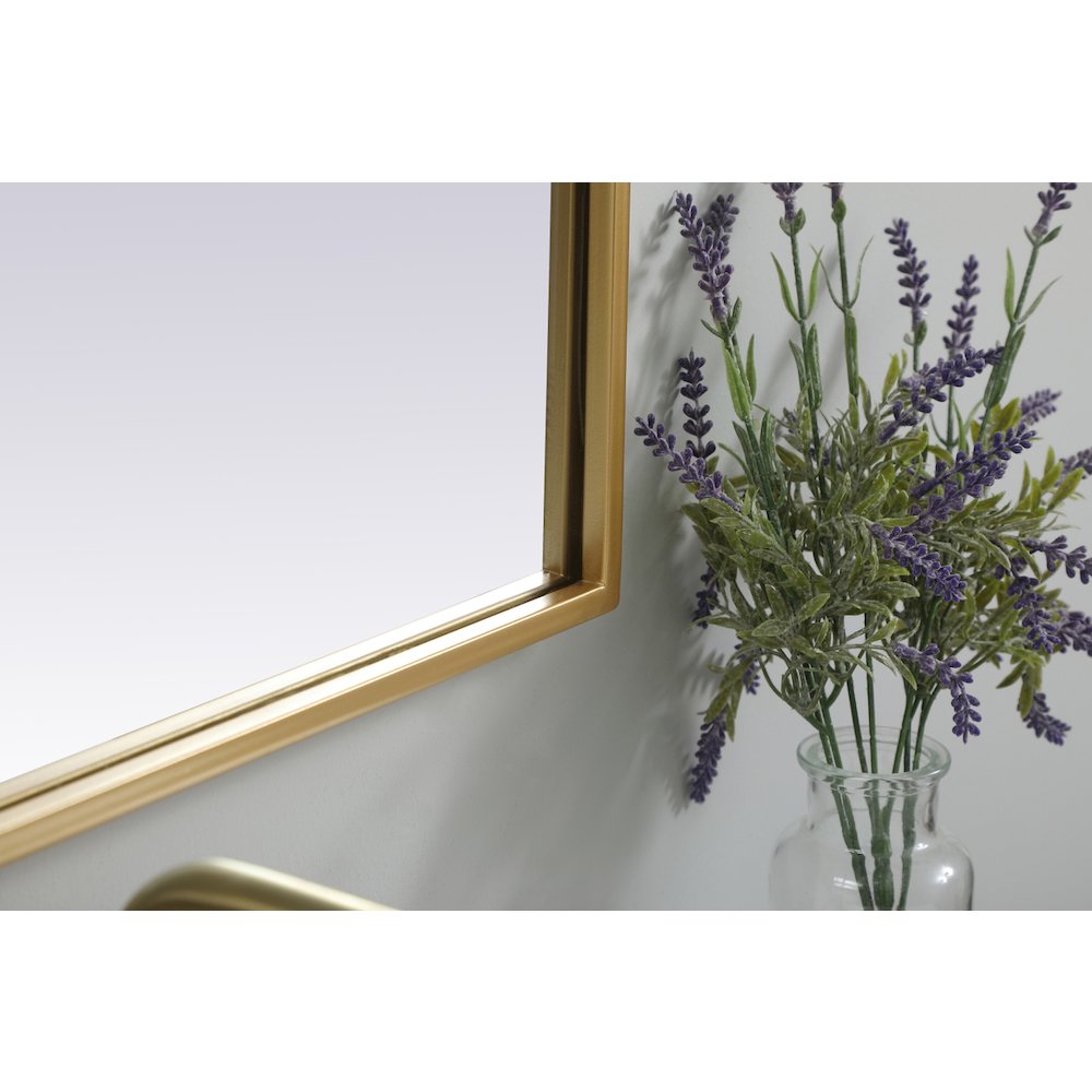 Metal Frame Arch Mirror 22x30 Inch in Brass