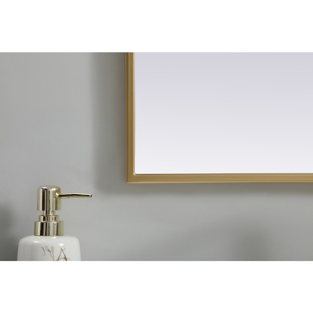 Metal Frame Arch Mirror 22x30 Inch in Brass