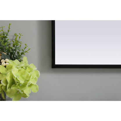 Metal Frame Arch Mirror 33x36 Inch in Black