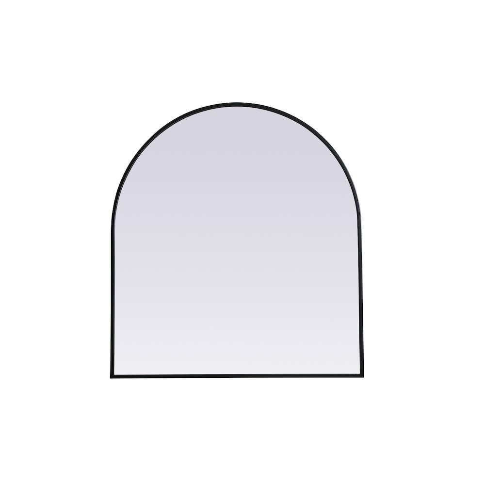 Metal Frame Arch Mirror 33x36 Inch in Black