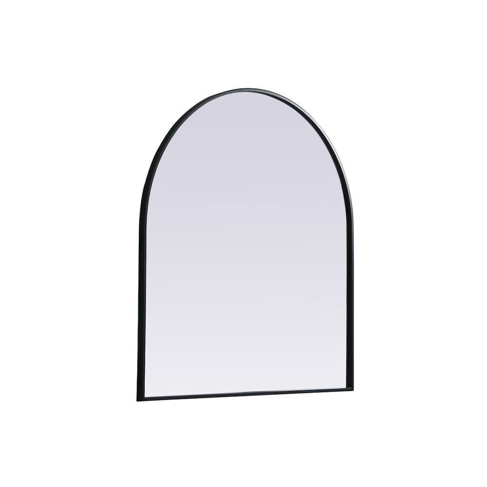 Metal Frame Arch Mirror 33x36 Inch in Black