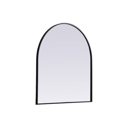 Metal Frame Arch Mirror 33x36 Inch in Black