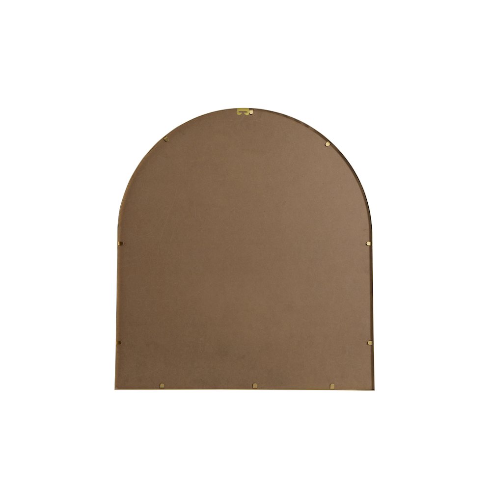 Metal Frame Arch Mirror 33x36 Inch in Brass