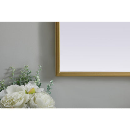 Metal Frame Arch Mirror 33x36 Inch in Brass