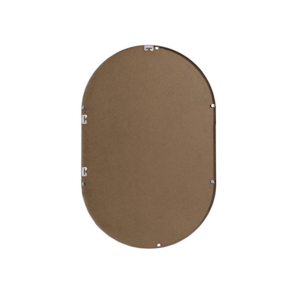 Metal Frame Oval Mirror 20x30 Inch in Silver