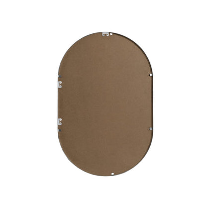 Metal Frame Oval Mirror 20x30 Inch in Silver