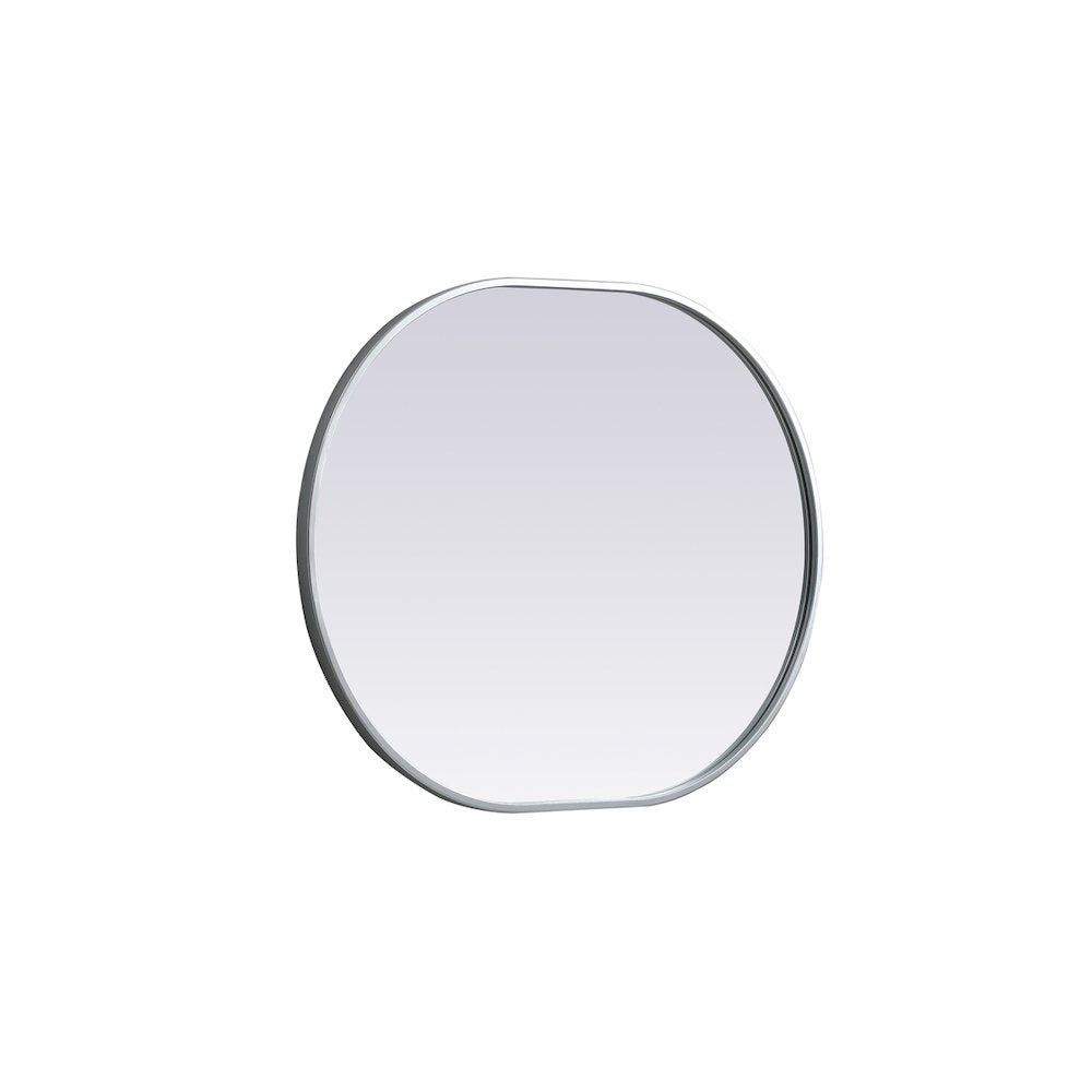 Metal Frame Oval Mirror 24x30 Inch in Silver