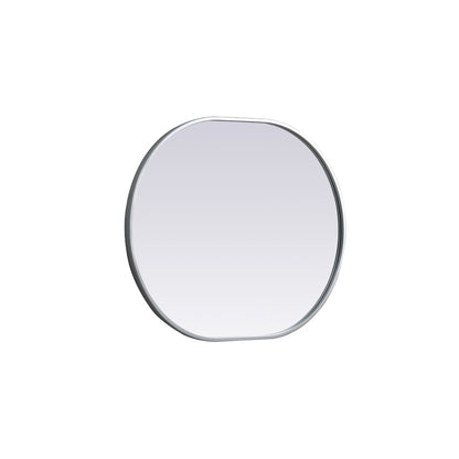 Metal Frame Oval Mirror 24x30 Inch in Silver