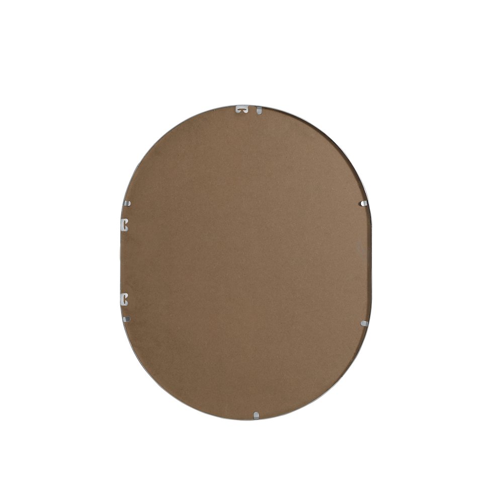 Metal Frame Oval Mirror 24x30 Inch in Silver