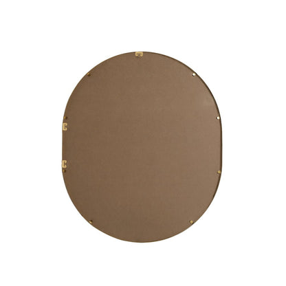 Metal Frame Oval Mirror 30x36 Inch in Brass