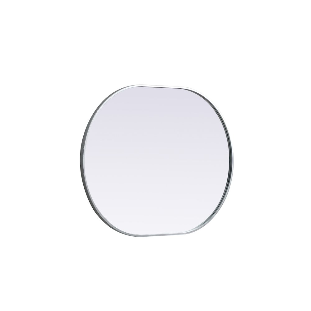 Metal Frame Oval Mirror 30x40 Inch in Silver