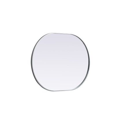 Metal Frame Oval Mirror 30x40 Inch in Silver