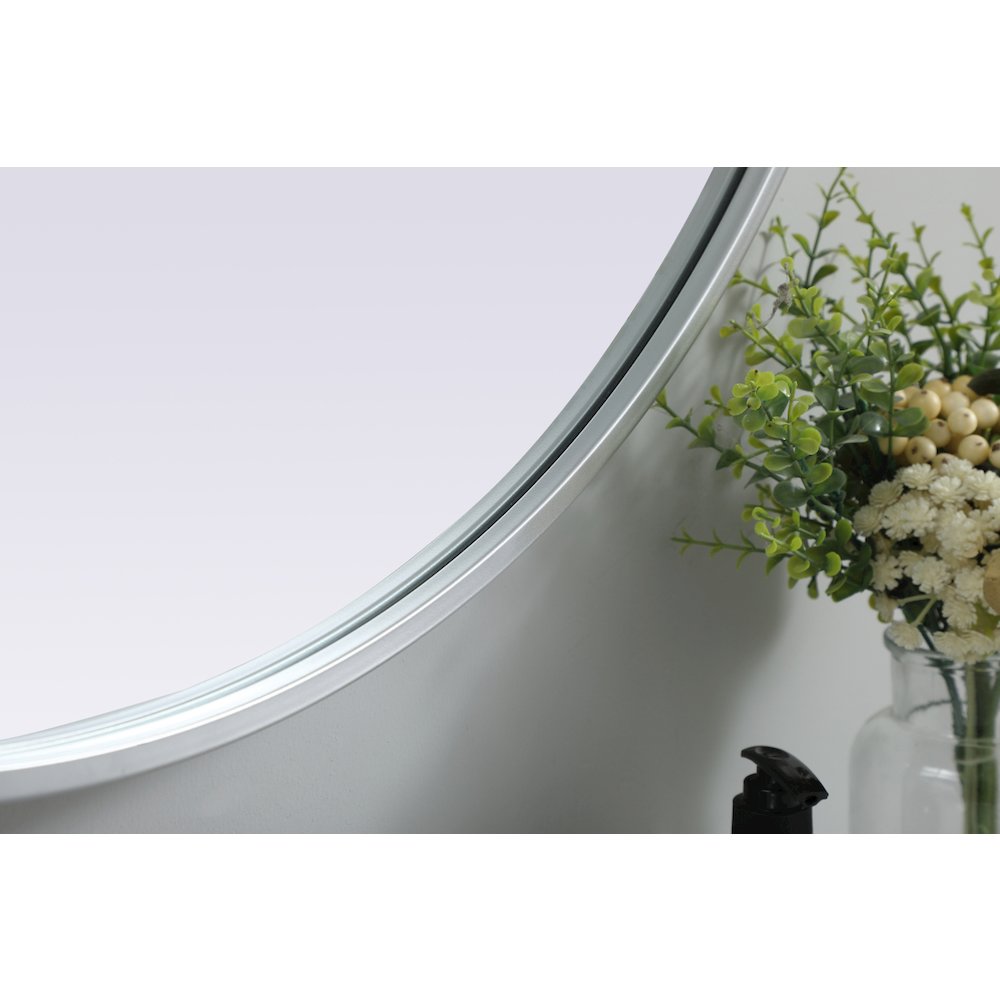 Metal Frame Oval Mirror 30x40 Inch in Silver