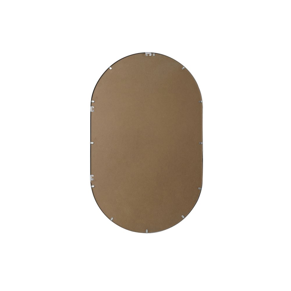 Metal Frame Oval Mirror 30x48 Inch in Silver