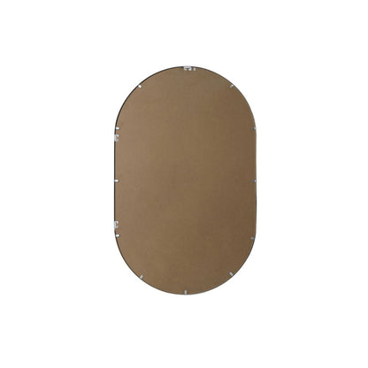 Metal Frame Oval Mirror 30x48 Inch in Silver