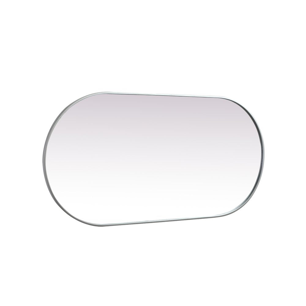 Metal Frame Oval Mirror 30x60 Inch in Silver