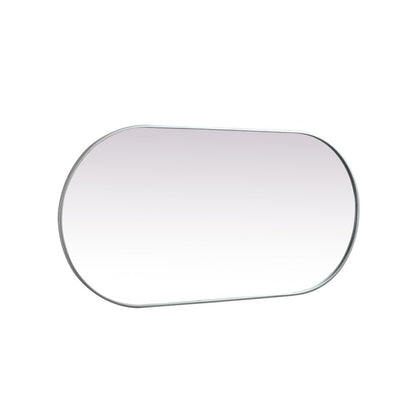 Metal Frame Oval Mirror 30x60 Inch in Silver