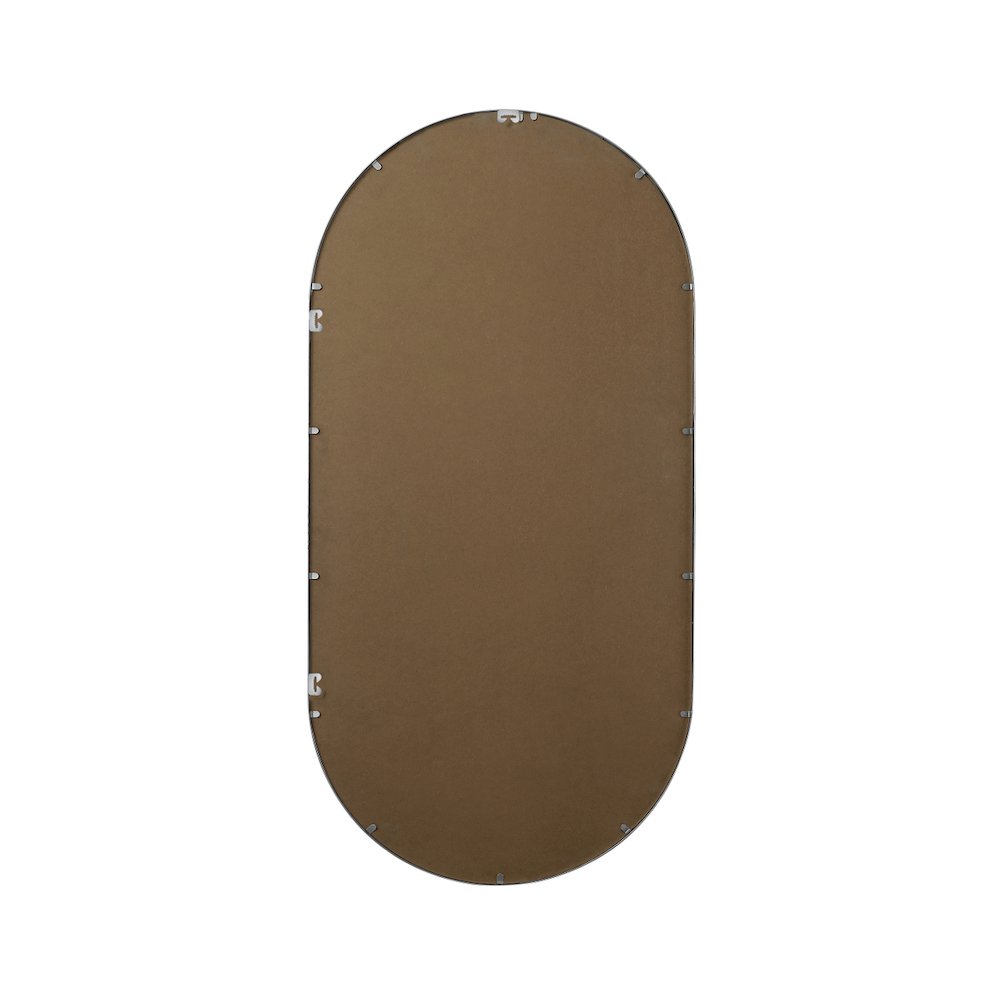 Metal Frame Oval Mirror 30x60 Inch in Silver