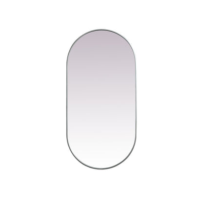Metal Frame Oval Mirror 30x60 Inch in Silver