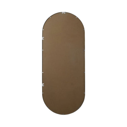 Metal Frame Oval Mirror 30x72 Inch in Silver