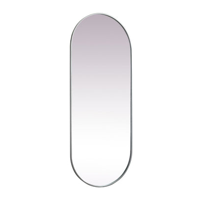Metal Frame Oval Mirror 30x72 Inch in Silver