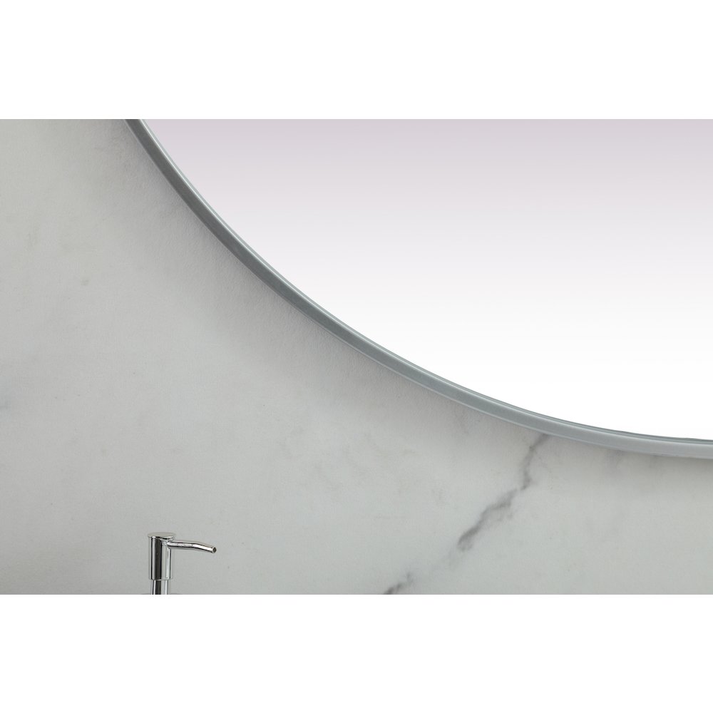 Metal Frame Oval Mirror 36x72 Inch in Silver