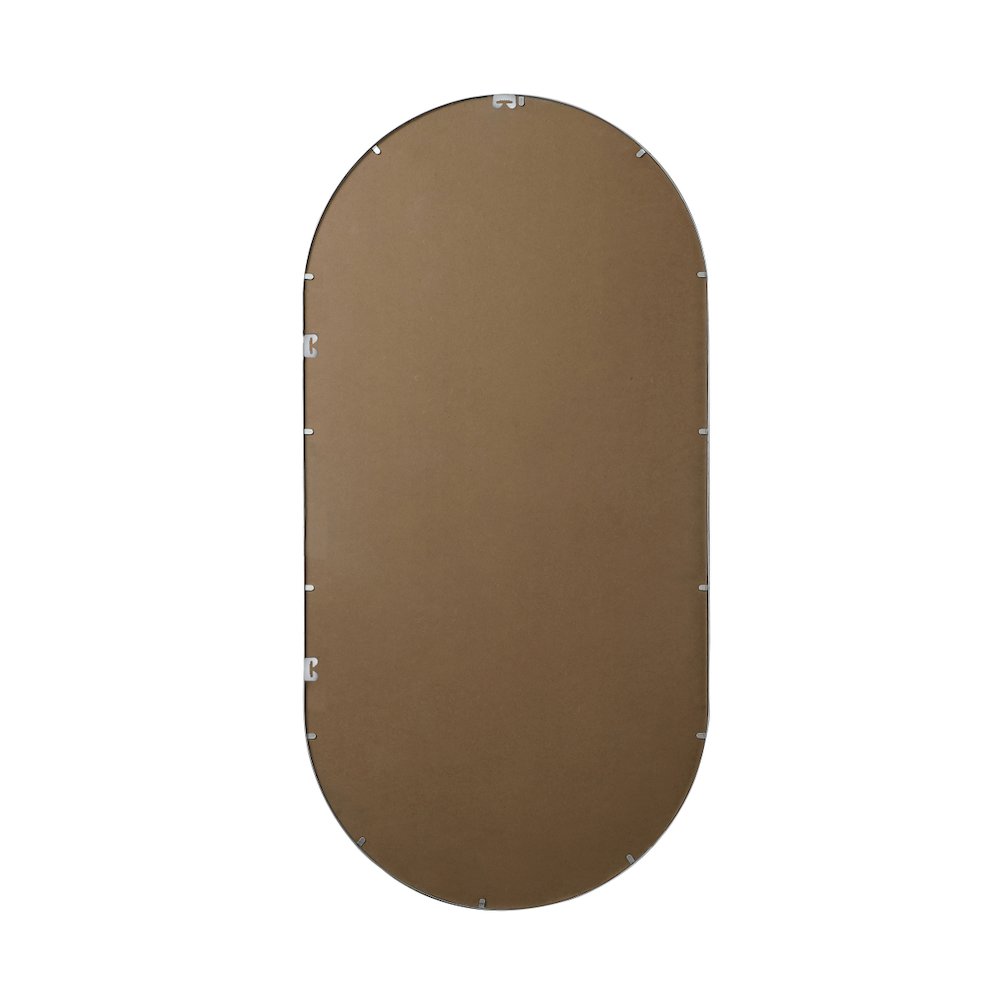 Metal Frame Oval Mirror 36x72 Inch in Silver