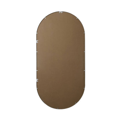 Metal Frame Oval Mirror 36x72 Inch in Silver