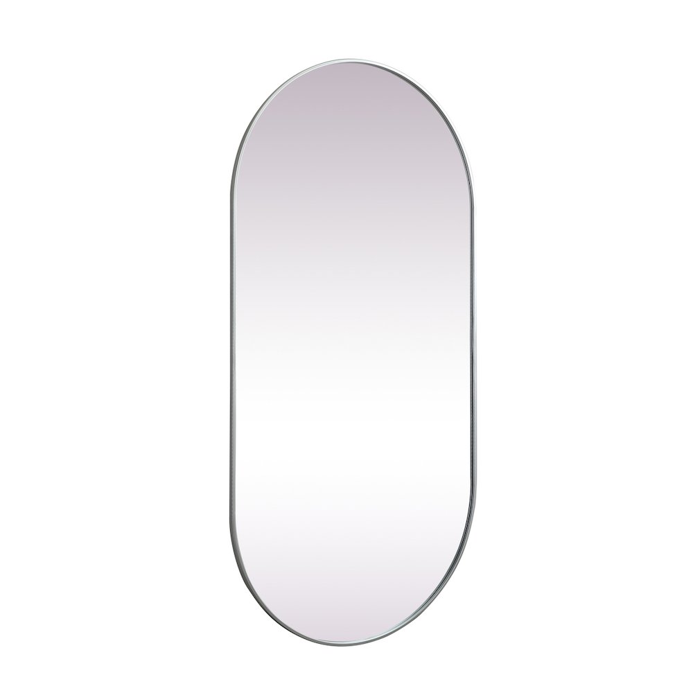 Metal Frame Oval Mirror 36x72 Inch in Silver