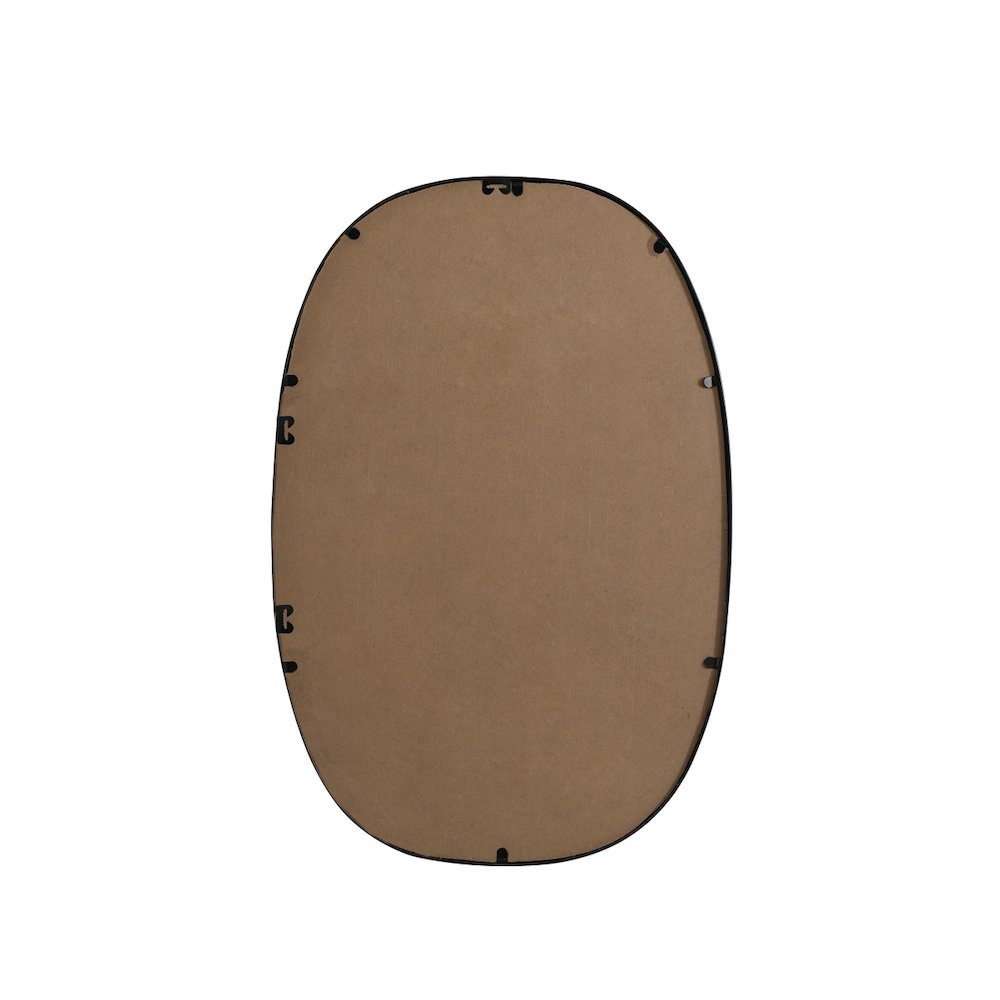 Metal Frame Oval Mirror 20x30 Inch in Black