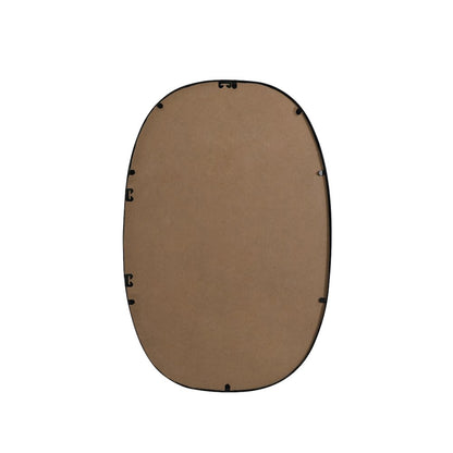Metal Frame Oval Mirror 20x30 Inch in Black