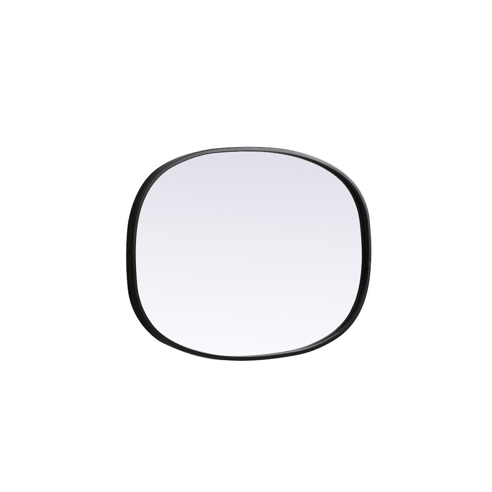 Metal Frame Oval Mirror 20x30 Inch in Black