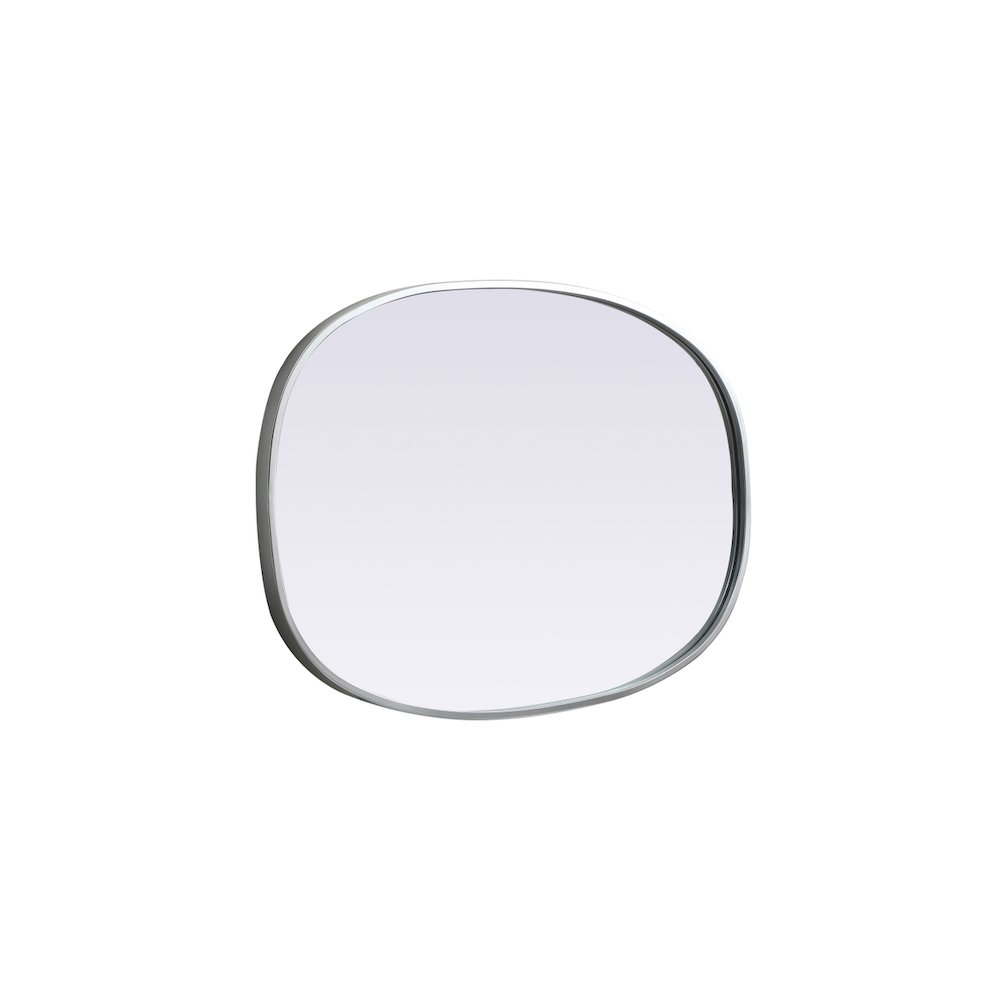Metal Frame Oval Mirror 20x30 Inch in Silver