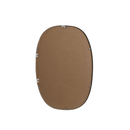 Metal Frame Oval Mirror 20x30 Inch in Silver