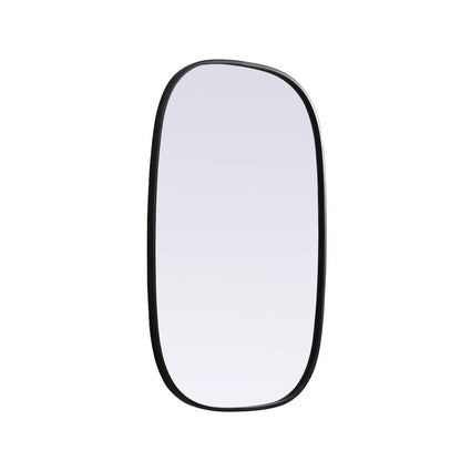 Metal Frame Oval Mirror 24x36 Inch in Black