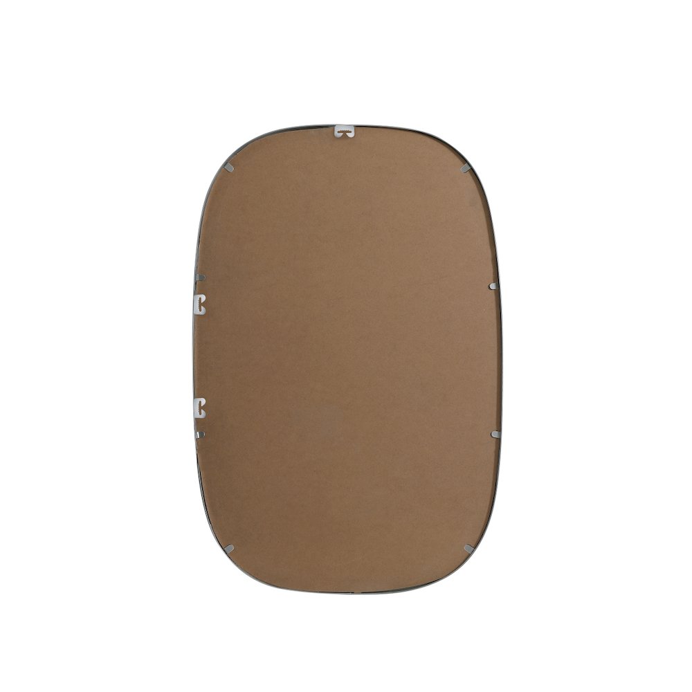 Metal Frame Oval Mirror 24x36 Inch in Silver