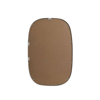 Metal Frame Oval Mirror 24x36 Inch in Silver