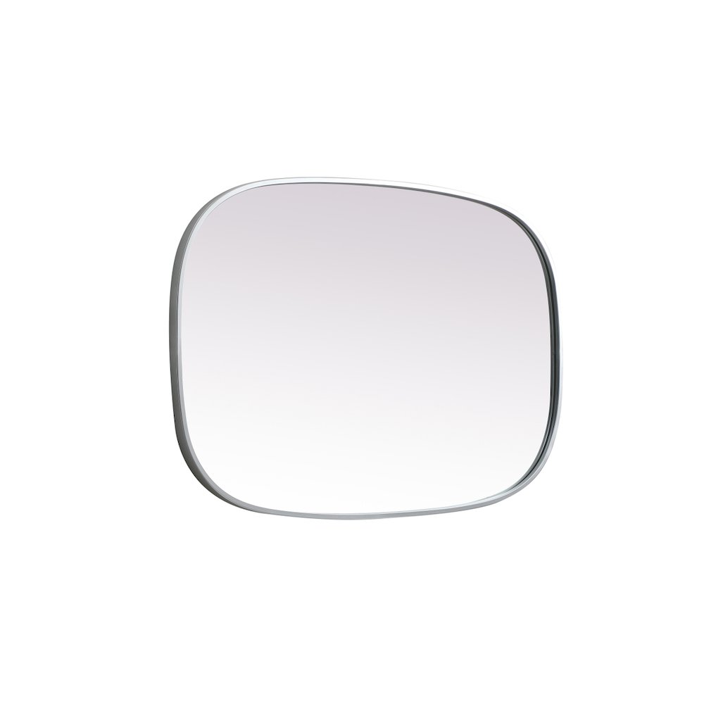 Metal Frame Oval Mirror 24x36 Inch in Silver