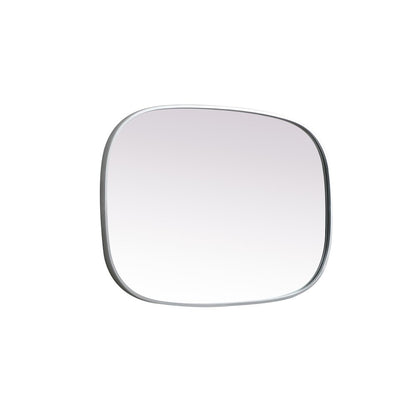 Metal Frame Oval Mirror 24x36 Inch in Silver
