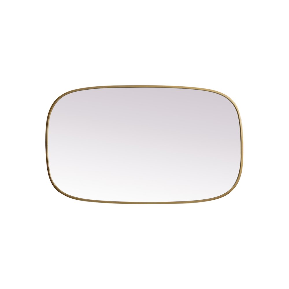 Metal Frame Oval Mirror 24x40 Inch in Brass