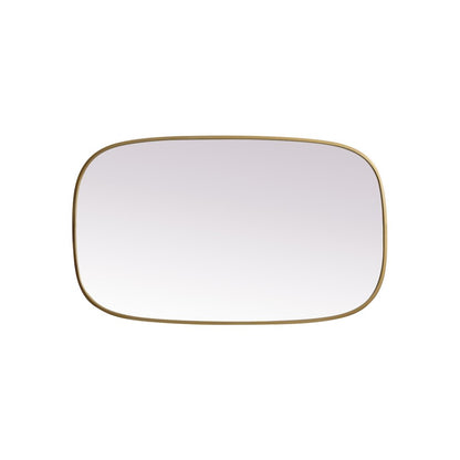 Metal Frame Oval Mirror 24x40 Inch in Brass