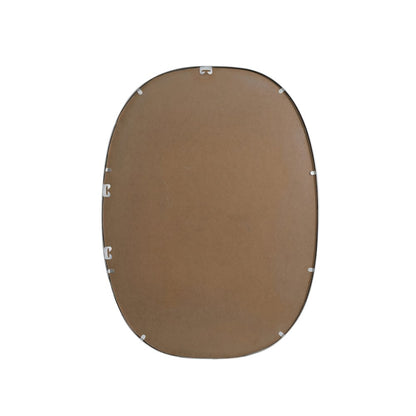 Metal Frame Oval Mirror 27x36 Inch in Silver