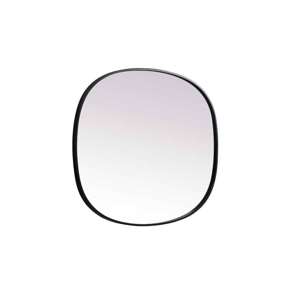 Metal Frame Oval Mirror 30x36 Inch in Black