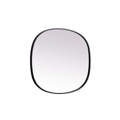 Metal Frame Oval Mirror 30x36 Inch in Black