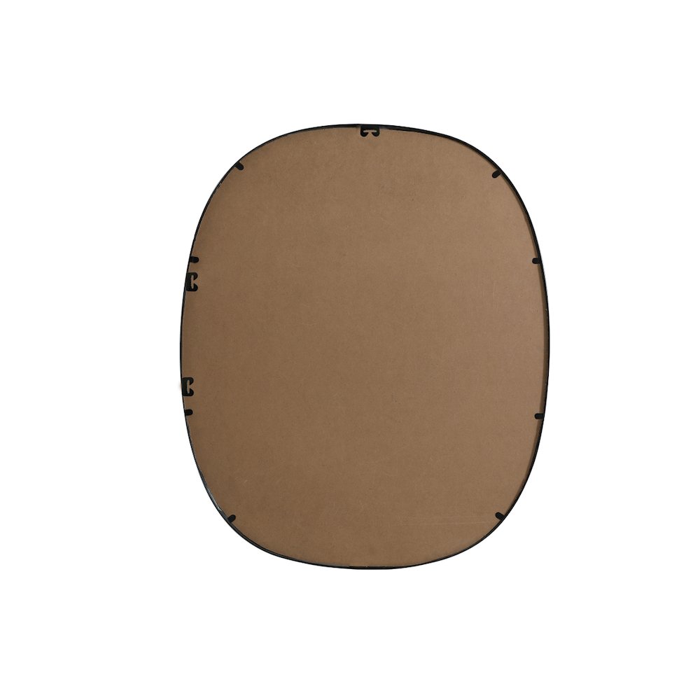 Metal Frame Oval Mirror 30x36 Inch in Black