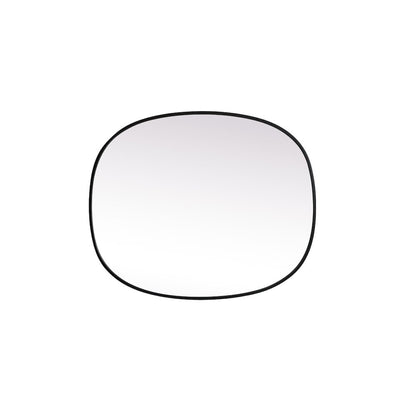 Metal Frame Oval Mirror 30x36 Inch in Black