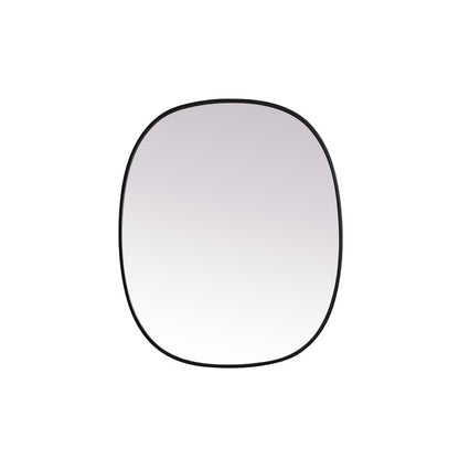 Metal Frame Oval Mirror 30x36 Inch in Black